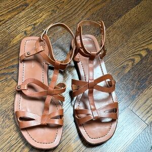 Via Spiga Tan Leather Sandals